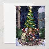 Rat kerstkaartje feestdagenkaart (Voorkant / Achterkant)