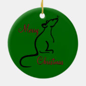 Rat kerstversiering keramisch ornament (Achterkant)