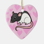 Rat Love (voeg je eigen bericht toe) Keramisch Ornament (Rechts)