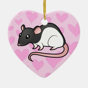 Rat Love (voeg je eigen bericht toe) Keramisch Ornament
