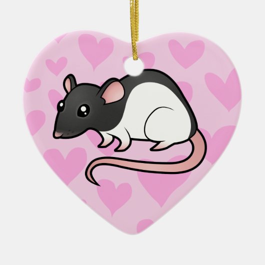 Rat Love (voeg je eigen bericht toe) Keramisch Ornament (Voorkant)