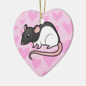 Rat Love (voeg je eigen bericht toe) Keramisch Ornament (Links)
