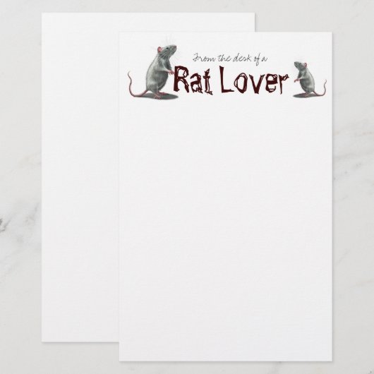 Rat Lover Briefpapier (Voorkant / Achterkant)