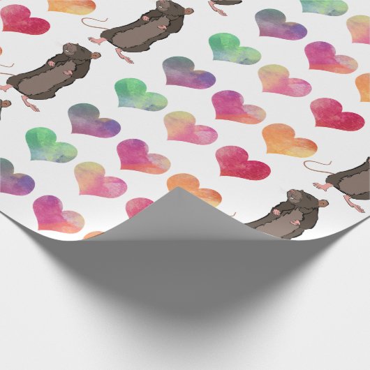 Rat Lover Wrapping Paper Cadeaupapier (Hoek)