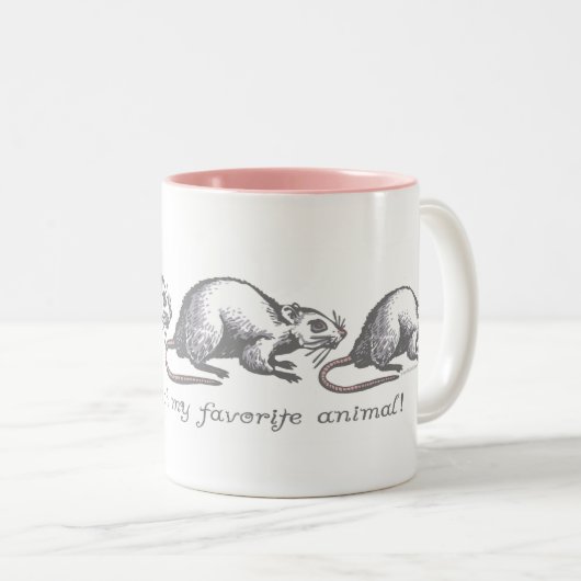 Rat Lovers Mug Tweekleurige Koffiemok (Voorkant rechts)