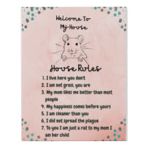 Rat mam: Pet Rat House Rules Décor Canvas