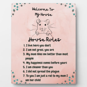 Rat mam: Pet Rat House Rules Décor Fotoplaat
