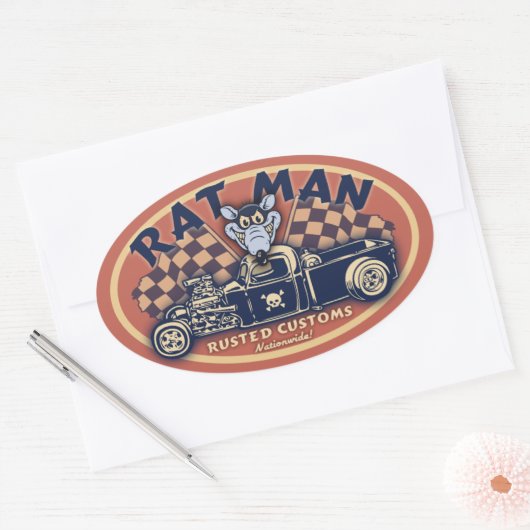 Rat Man II-ov Ovale Sticker (Envelop)