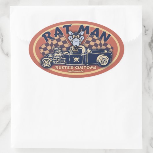 Rat Man II-ov Ovale Sticker (Tas)