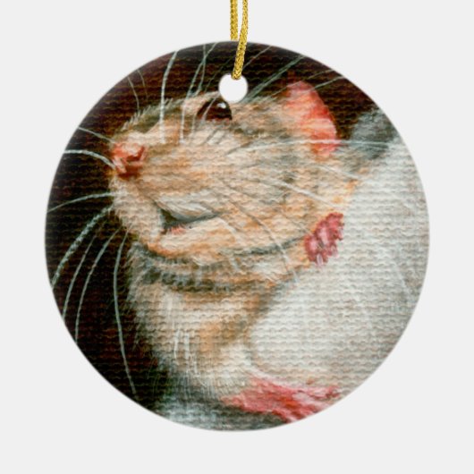 Rat Merry-kerstversiering Keramisch Ornament (Voorkant)