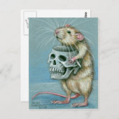 Rat met Briefkaart van de Skull Halloween (Voorkant / Achterkant)