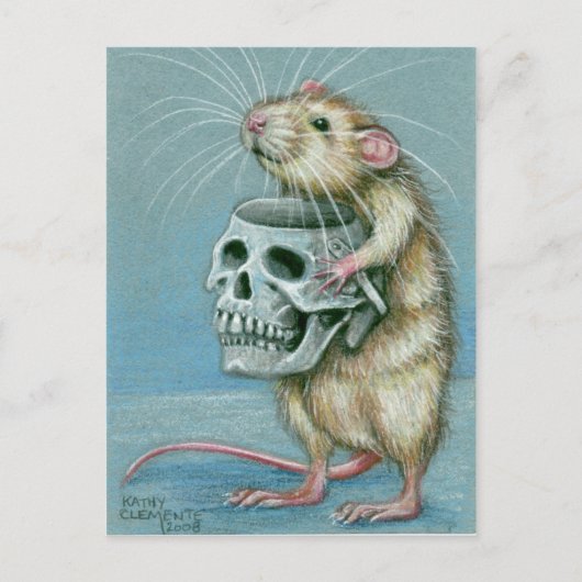 Rat met Briefkaart van de Skull Halloween (Voorkant)