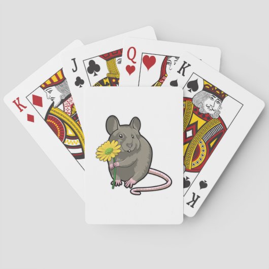 Rat met gele Bloem Pokerkaarten (Achterkant)