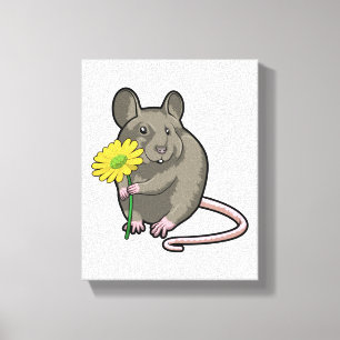 Rat met gele ventilator canvas afdruk