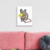 Rat met gele ventilator canvas afdruk (Insitu (Woonkamer))