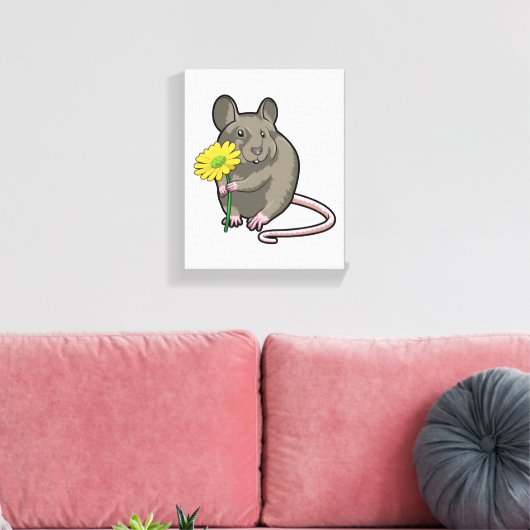 Rat met gele ventilator canvas afdruk (Insitu (Woonkamer))