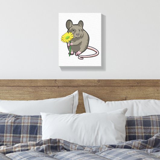 Rat met gele ventilator canvas afdruk (Insitu (Slaapkamer))