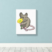 Rat met gele ventilator canvas afdruk (Insitu (Houten vloer))