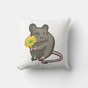 Rat met gele ventilator kussen