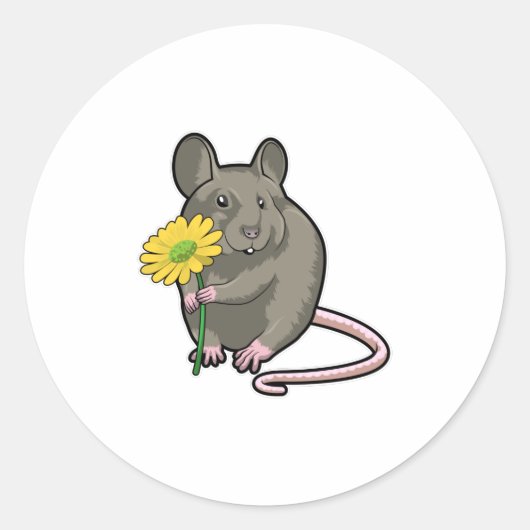 Rat met gele ventilator ronde sticker (Voorkant)