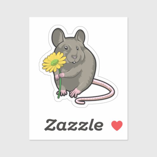Rat met gele ventilator sticker (Vel)