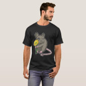 Rat met gele ventilator t-shirt (Voorkant volledig)