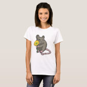 Rat met gele ventilator t-shirt (Voorkant volledig)