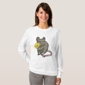 Rat met gele ventilator t-shirt (Voorkant volledig)