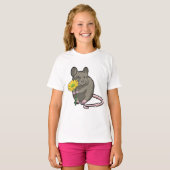 Rat met gele ventilator t-shirt (Voorkant volledig)