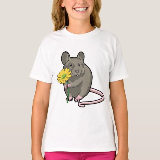 Rat met gele ventilator t-shirt (Voorkant)