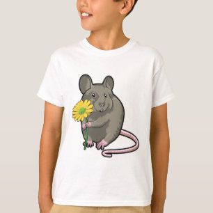 Rat met gele ventilator t-shirt