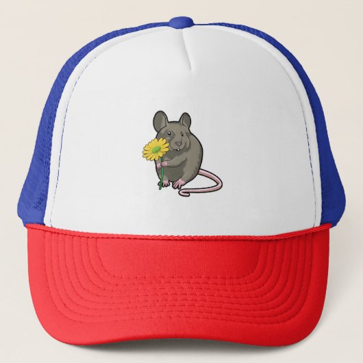 Rat met gele ventilator trucker pet (Voorkant)