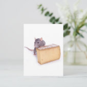 rat met kaas briefkaart (Staand voorkant)