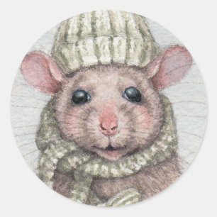Rat met pet en sjaal sticker van KMCoriginals