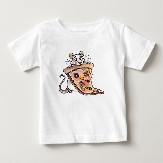 Rat met Pizza Baby T-shirt (Voorkant)