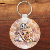 Rat met Pizza Sleutelhanger (Voorkant)