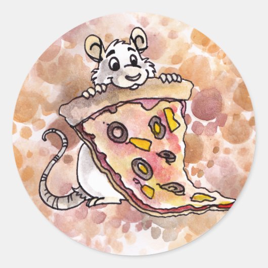 Rat met Pizza Stickers (Voorkant)