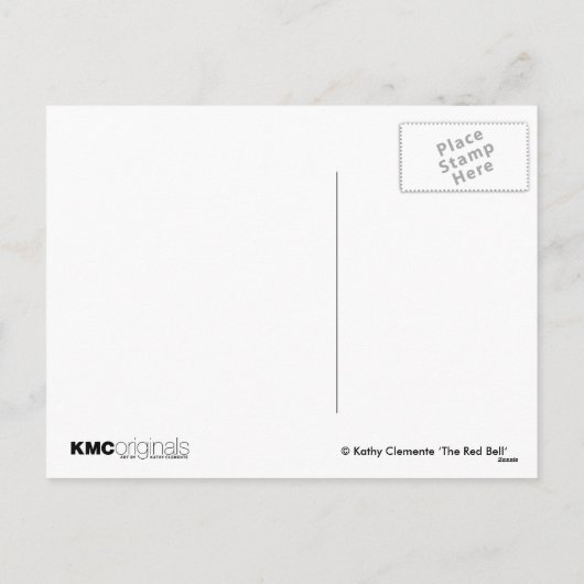 Rat met rode bel briefkaart Kerst (Achterkant)