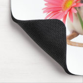 Rat met roze bloem muismat (Hoek)