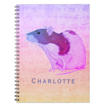 Rat met roze tas Jouw naam toevoegen Rat