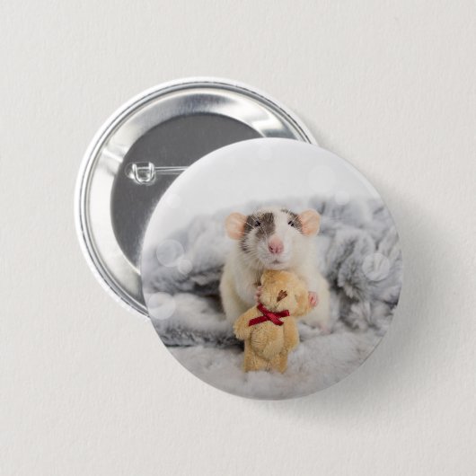 Rat met Teddy Bear Button (Voorkant /achterkant)