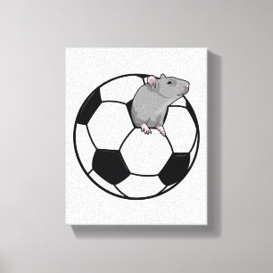 Rat met Voetbal Canvas Afdruk
