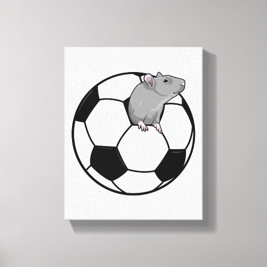 Rat met Voetbal Canvas Afdruk (Voorkant)