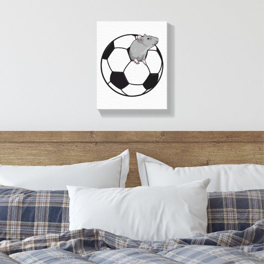 Rat met Voetbal Canvas Afdruk (Insitu (Slaapkamer))