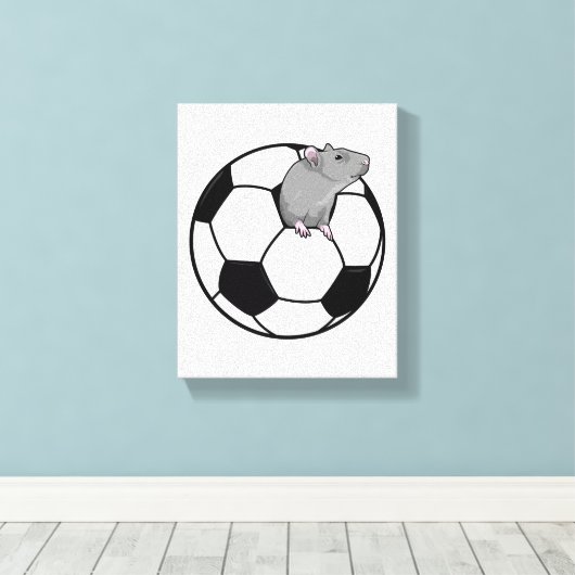 Rat met Voetbal Canvas Afdruk (Insitu (Houten vloer))