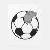 Rat met Voetbal Fleece Deken (Voorkant)
