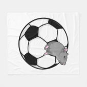 Rat met Voetbal Fleece Deken (Voorkant (Horizontaal))