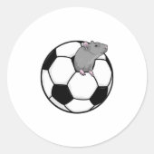 Rat met Voetbal Ronde Sticker (Voorkant)