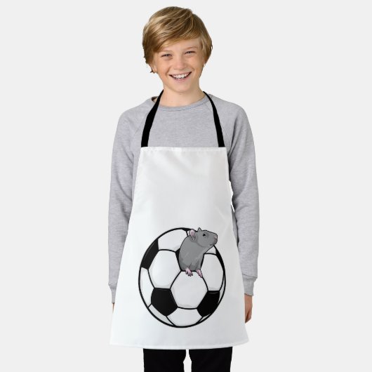 Rat met Voetbal Schort (Gedragen)