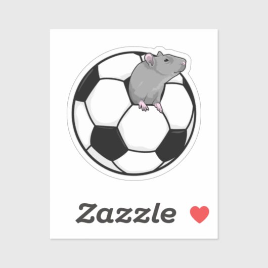 Rat met Voetbal Sticker (Vel)